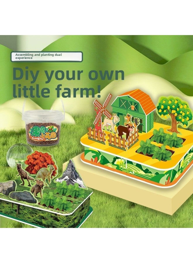 Children's Diy Three-dimensional Plantation Jigsaw Creative Farm Vegetables Children's Small Flower Farmers Toys Kindergarten Early Education-Specifications:431-Mini Plantation (Small)  - Image 2