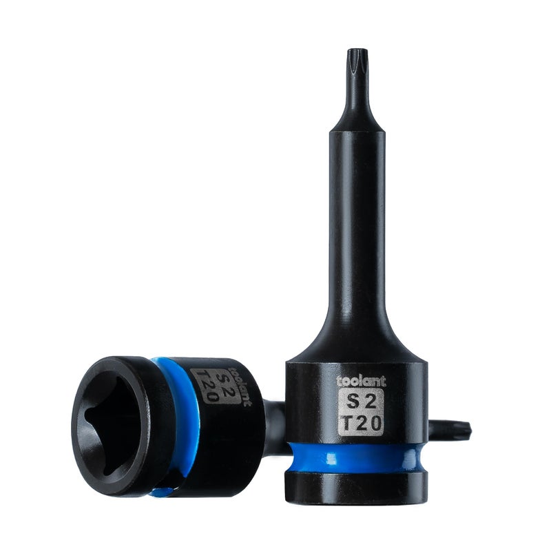 toolant Impact Torx Bit Socket Set 8pcs(T30-T70),1/2" S2 Steel Air Drive Star Sockets, High Impact Bits,Professional Mechanic & Automotive Repair Socket Set - Image 1