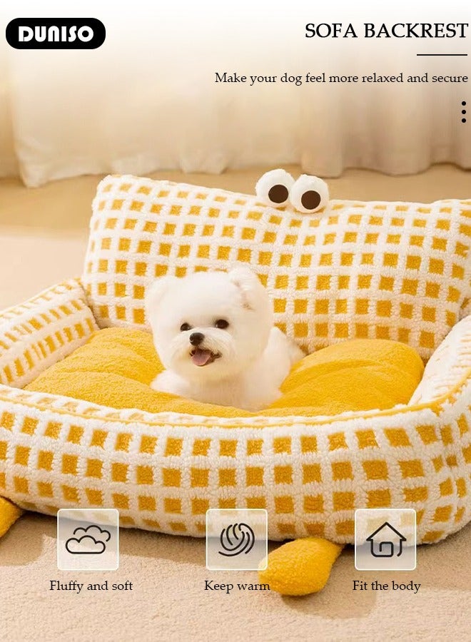 DUNISO Dog Bed, Non-Slip Pet Sofa Lounger Puppy Couch Removable Machine Washable Cover Cushion Big Cat Kennel Cot, Medium Large Adult Dogs Kitten Sleeping Mattress - Image 4