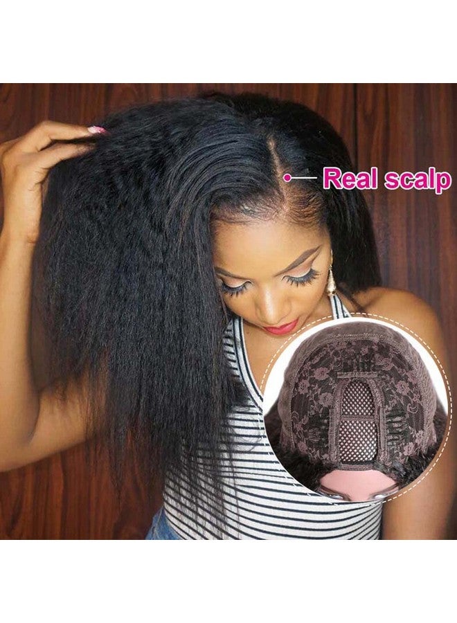 بيوتي فوريفر باروكة شعر بشري من Beauty Forever Kinky Straight U Part مع شعر مستعار صغير 4 × 1 بوصة، باروكة شعر بشري مستقيم إيطالي من Yaki 8A للنساء بدون غراء، كثافة 150%، لون طبيعي 20 بوصة - Image 4