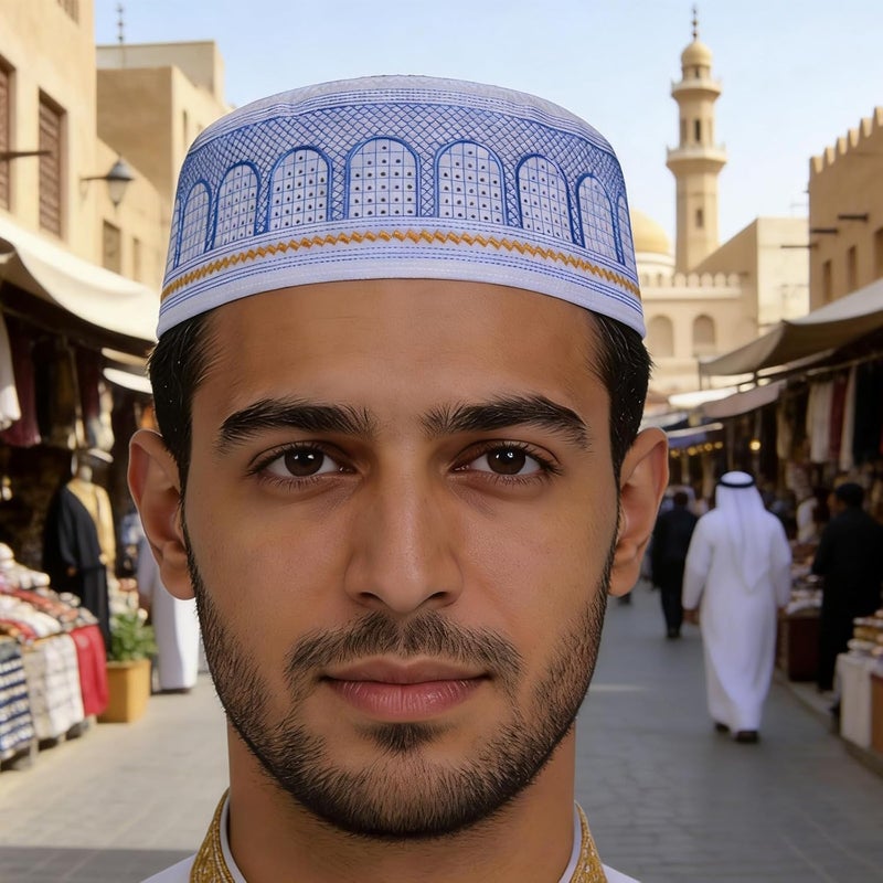 Multipurpose Embroidered Cultural Headwear Ideal for Adults and Lightweight Muslims Headpiece Stylish Muslims Cap Arabic Hat Yellow - Image 3