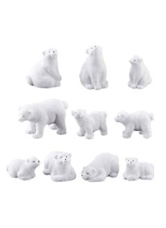 Excefore Mini Polar Bear Realistic Animals Figures Animals Miniature Resin Mini Polar Bear Figurine Fairy Cake Toppers Party Birthday Gifts Garden Micro Landscape Decoration, 20 Pcs  - Image 1