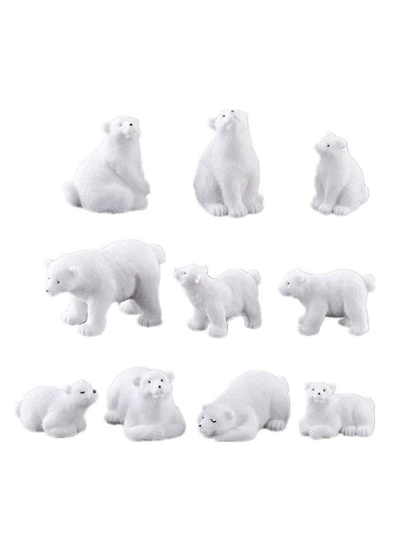Excefore Mini Polar Bear Realistic Animals Figures Animals Miniature Resin Mini Polar Bear Figurine Fairy Cake Toppers Party Birthday Gifts Garden Micro Landscape Decoration, 20 Pcs - Image 1