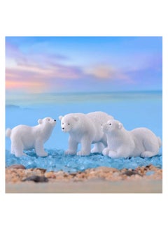 Excefore Mini Polar Bear Realistic Animals Figures Animals Miniature Resin Mini Polar Bear Figurine Fairy Cake Toppers Party Birthday Gifts Garden Micro Landscape Decoration, 20 Pcs  - Image 2
