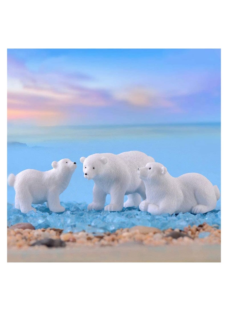 Excefore Mini Polar Bear Realistic Animals Figures Animals Miniature Resin Mini Polar Bear Figurine Fairy Cake Toppers Party Birthday Gifts Garden Micro Landscape Decoration, 20 Pcs - Image 2