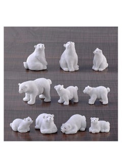 Excefore Mini Polar Bear Realistic Animals Figures Animals Miniature Resin Mini Polar Bear Figurine Fairy Cake Toppers Party Birthday Gifts Garden Micro Landscape Decoration, 20 Pcs  - Image 5