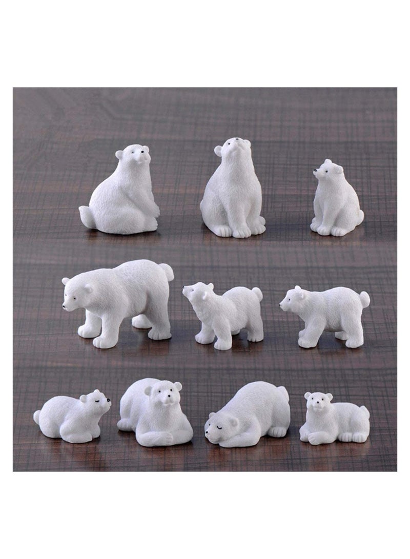 Excefore Mini Polar Bear Realistic Animals Figures Animals Miniature Resin Mini Polar Bear Figurine Fairy Cake Toppers Party Birthday Gifts Garden Micro Landscape Decoration, 20 Pcs - Image 5