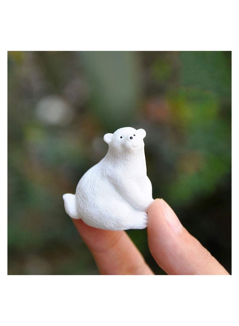Excefore Mini Polar Bear Realistic Animals Figures Animals Miniature Resin Mini Polar Bear Figurine Fairy Cake Toppers Party Birthday Gifts Garden Micro Landscape Decoration, 20 Pcs - Image 3