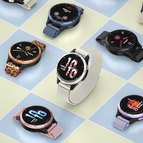 Meliya 18mm Metal Bands for Garmin Venu 3S / Venu 4 41mm / Venu 2S / Vivoactive 4S / Vivomove 3S / Forerunner 265s Watch Bands, Quick Release Stainless Steel Metal Replacement Wristband Strap for Garmin Forerunner 255s/265s Bands Women Men (Starlight) - Image 5