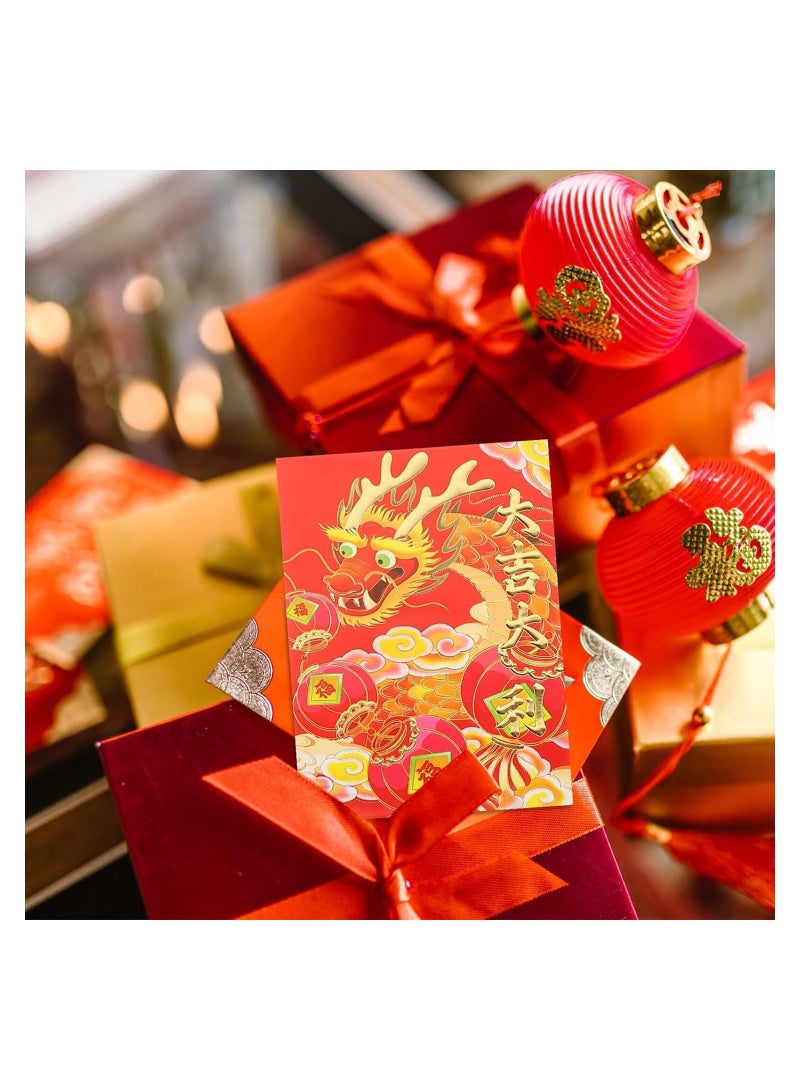 Excefore 2024 Year of The Dragon Red Packet New Year Red Packet Envelopes for Money Decorative Envelopes Chinese Red Envelope Paper Money Red Packets Dragon Year Red Pocket Cartoon, 30pcs - Image 3
