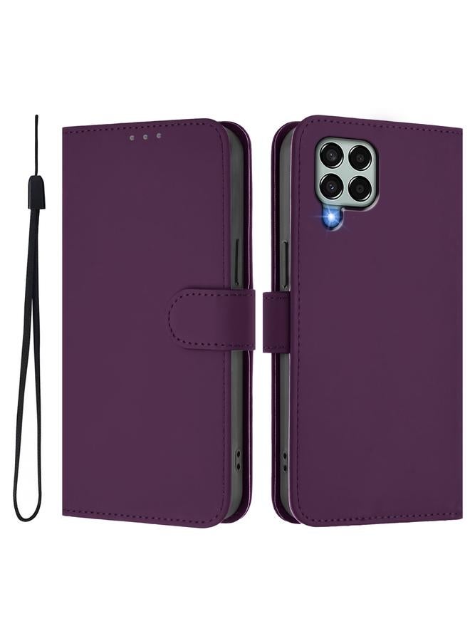 S-TOP Case For Samsung Galaxy M33 5G Skin Feel Solid Color Leather Phone Case with Lanyard - Image 2