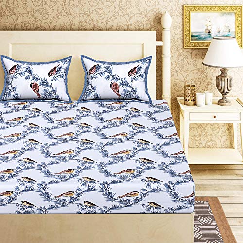 UNIBLISS 100% Cotton Rajasthani Jaipuri Traditional Printed King Size Double Bed Bedsheet with 2 Pillow Covers - (Multicolor) - Image 2