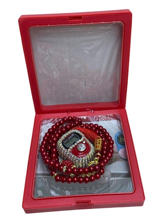 1 Piece Prayer Finger Ring Counter with Rhinestones and Muslim Prayer Beads and Tasbeeh - Image 2