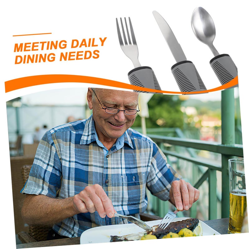 Adaptive Utensils For Elderly With Ergonomic Grip Lightweight Disabled Eating - Image 5