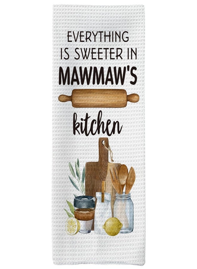 Tzhim Mawmaw's Kitchen Hand Towels - Grandma Gifts for Christmas, Tea and Dish Towels from Grandkids, 16x24 Inch - Image 1