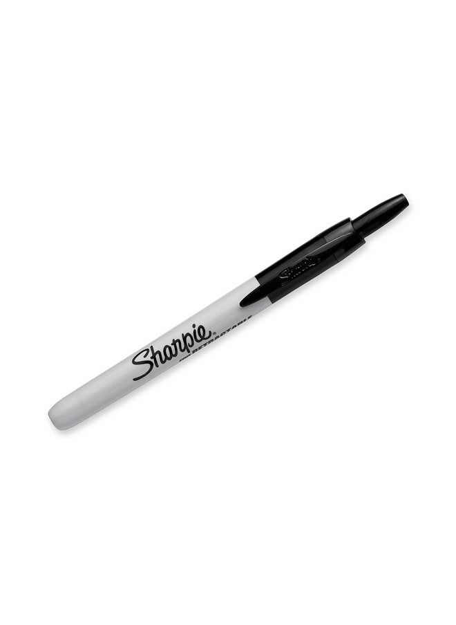 Sharpie Sharpie Retractable Permanent Markers, Fine Tip Marker Set, Office Supplies, Teacher Supplies, Black, 12 Count  - Image 2