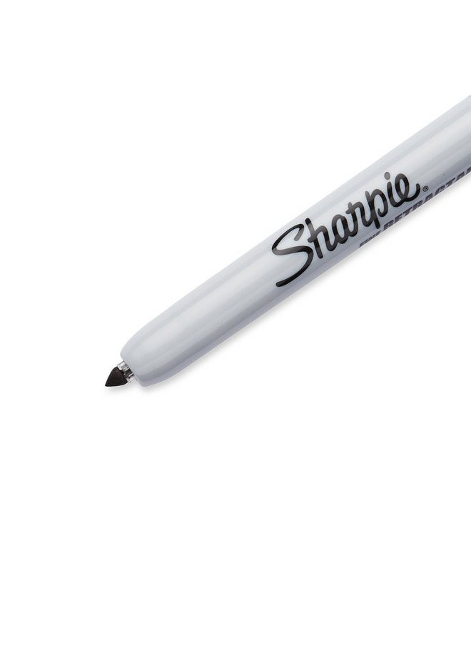 Sharpie Sharpie Retractable Permanent Markers, Fine Tip Marker Set, Office Supplies, Teacher Supplies, Black, 12 Count  - Image 3