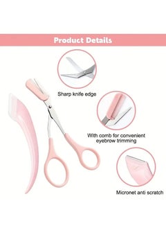 ORiTi 2 pcs Set Eyebrow Trimmer Set Stainless Steel Curved Eyebrow Razor Eyebroe Scissors with Comb Beauty Tool for Beginners Suitable for any Skin Type Hair Removal Accessories for Men and Women  - Image 2