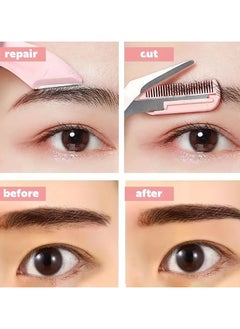 ORiTi 2 pcs Set Eyebrow Trimmer Set Stainless Steel Curved Eyebrow Razor Eyebroe Scissors with Comb Beauty Tool for Beginners Suitable for any Skin Type Hair Removal Accessories for Men and Women  - Image 5