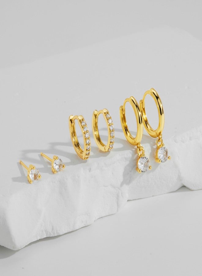 Gokeey Dainty Gold Hoop Earrings for Women, Gold Stud Earrings Set for Multiple Piercings, Dangle Earrings for Women - Image 5