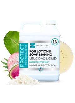 Skin Perfection Skin Perfection Leucidal Liquid - Natural Radish Root Preservative for Lotion Making Alternative with Vitamin C Serum & Hyaluronic Acid Body Lotion Water-Soluble DIY Skincare Serums Creams 16oz 