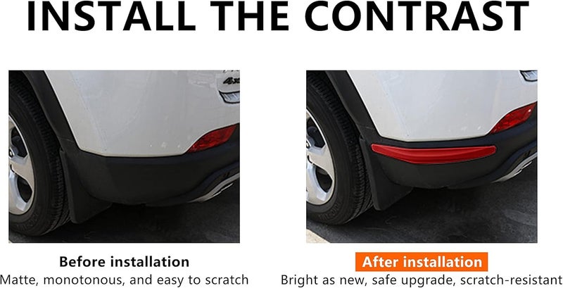 4 Anti Collision Strips for 2007-2013 Chevy Silverado, Bumper Guard Corner Protector Flexible Automotive PVC Rubber Scratch Guard,Red - Image 5