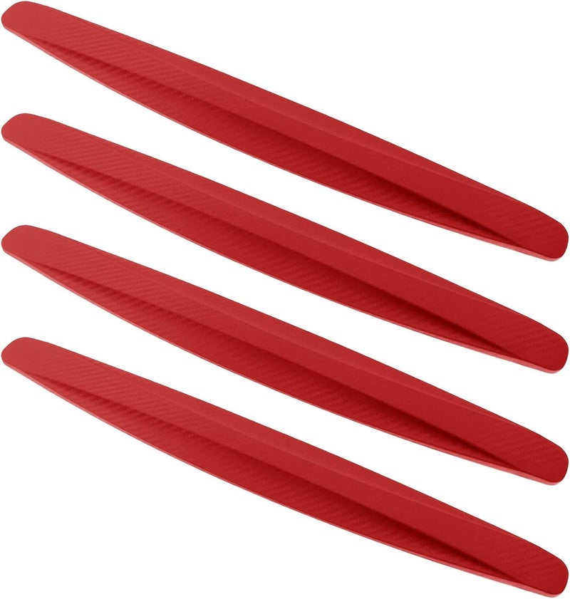 4 Anti Collision Strips for 2007-2013 Chevy Silverado, Bumper Guard Corner Protector Flexible Automotive PVC Rubber Scratch Guard,Red - Image 1