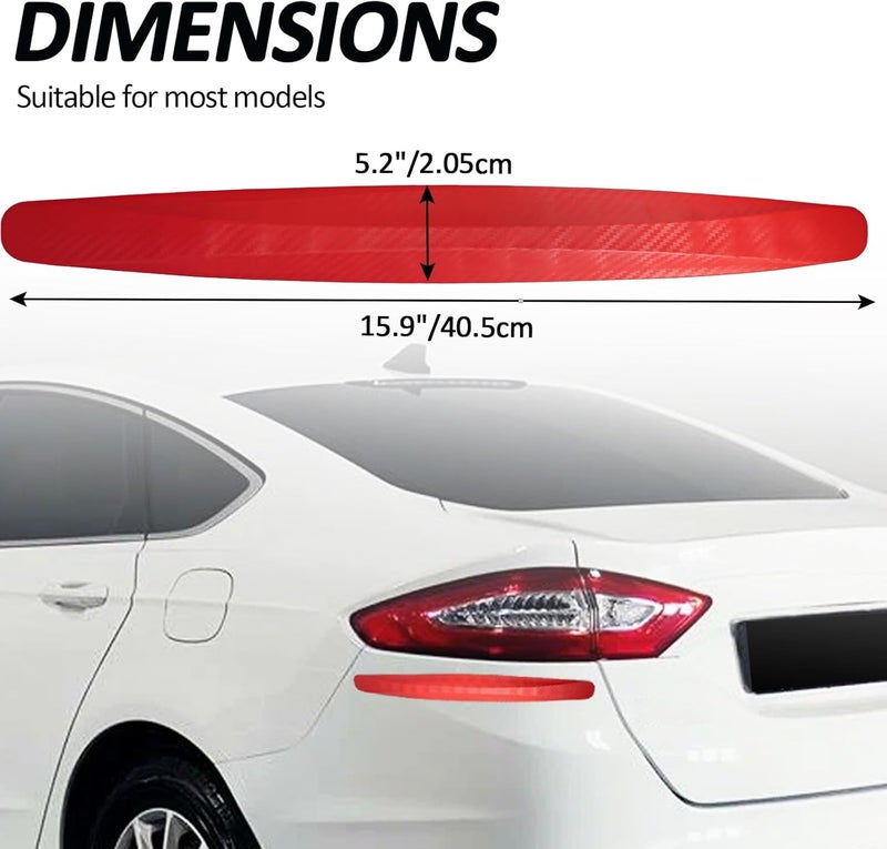 4 Anti Collision Strips for 2007-2013 Chevy Silverado, Bumper Guard Corner Protector Flexible Automotive PVC Rubber Scratch Guard,Red - Image 2