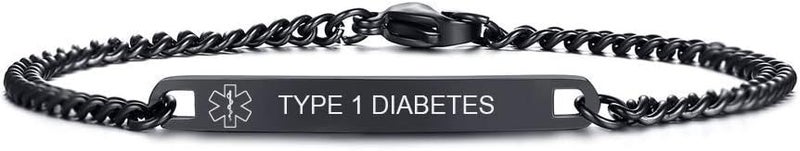 VNOX Medical Alert ID Bracelet - Mens Womens Stainless Steel ID Tag Medical Alert Emergency Bracelet,7.2/8/8.4 Inches - Image 1