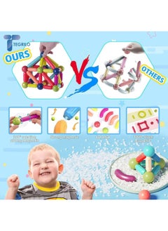 TEGRILO 36 PCS Magnetic Building Blocks Toy, Stacking Magnetic Stick Rods and Ball Toys, Educational Construction Puzzle for Kids  - Image 3