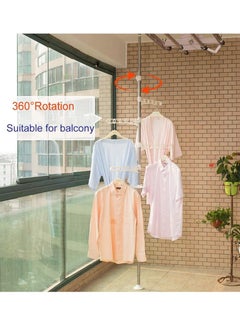 MyMobility Reliable 3-Tier Extendable Laundry Pole Portable Indoor ...
