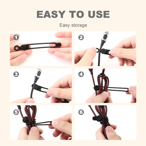 Pousbo Data Cable Organizer, 2025 New Silicone Cable Tie, Multipurpose Cable Holder for Office and Home, Adjustable Wire Bundling Strap for Electronics, Flexible Cord Organizer for Students and Home (30) - Image 2