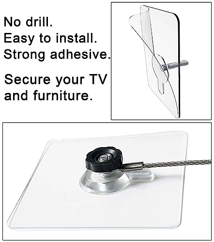 Omypuehen 14 inches Stainless Steel Furniture Straps for Baby Proofing, No-Drill Furniture Anchors Earthquake Straps, Prevent Falling and Anti Tip TV Safety Straps, 6 Pcs - Image 4
