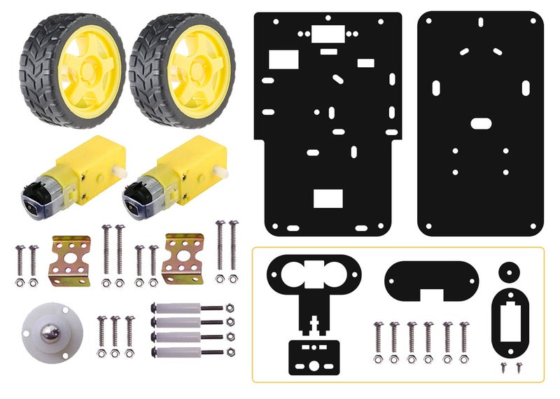 Kit4Curious 2 Wheel Drive Curious Chassis for DIY Robotics (Black) - Image 3