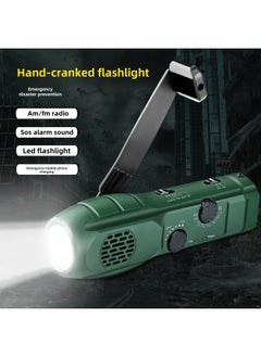 Generic Flashlight Multi-function Radio SOS Alarm Sound Mobile Phone Emergency Charging Rescue-Product Specifications:Green  - Image 2