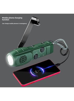 Generic Flashlight Multi-function Radio SOS Alarm Sound Mobile Phone Emergency Charging Rescue-Product Specifications:Green  - Image 4