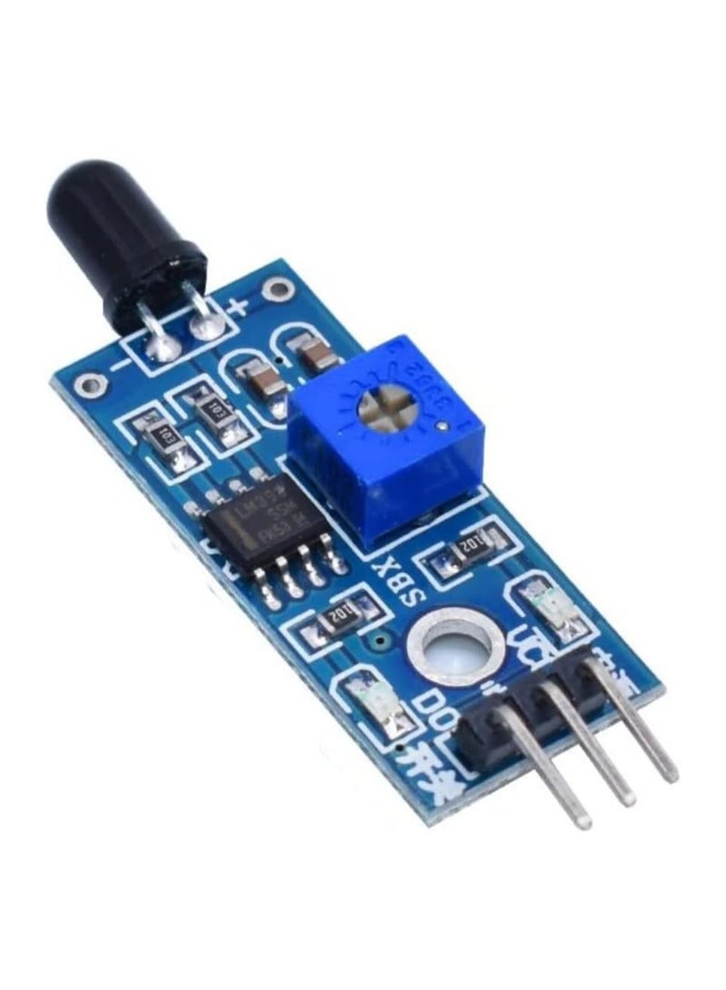 LM393 الأشعة تحت الحمراء وحدة استشعار كشف اللهب كاشف الحريق وحدة الاستقبال بالأشعة تحت الحمراء متوافقة مع مجموعة Arduino DIY (3-PIN)