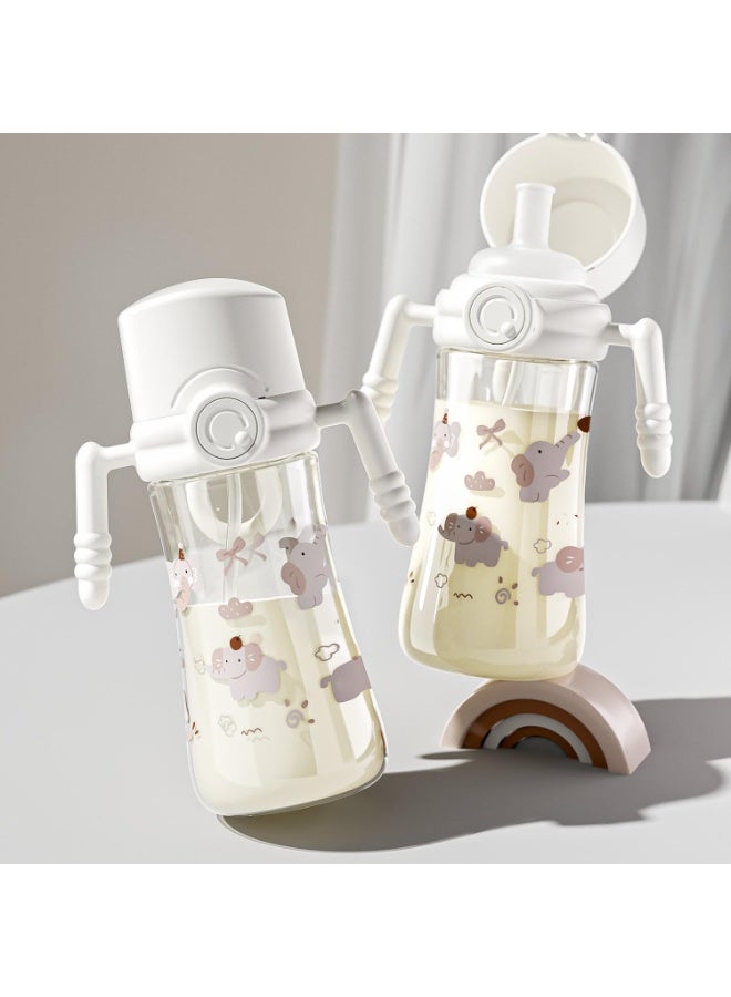 youkebei Baby Sippy Cup with Handles and Straw, Spill-Proof Elephant Design - Image 2