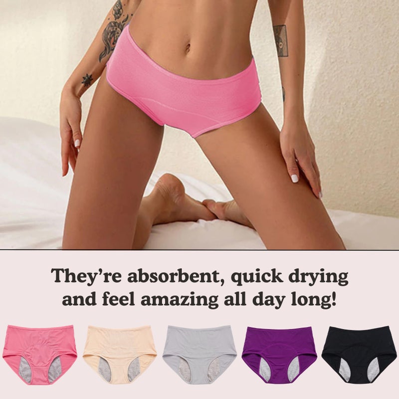 Everdries Washable & Reusable Incontinence Underwear for Women Over 60 - Leakproof, Discreet, Absorbent, Machine-Washable Panties (Original, XL, Pack of 5) - Image 4