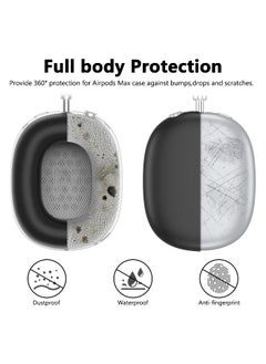 نيبمينينت حافظات سيليكون مناسبة لسماعات أبل AirPods Max 3 في 1، غطاء أذن مقاوم للخدوش، غطاء رأس وواقي وسادة الأذن، ملحقات جلدcase (أسود)  - Image 2
