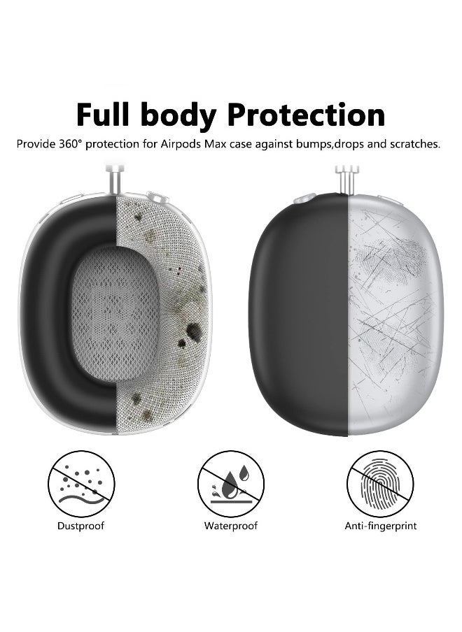 NIBEMINENT - Silicone Cases Suitable for Apple AirPods Max 3-in-1 Headphones Anti-Scratch Ear Cups Cover Headband Cover and Ear Pad Protector Case Skin Accessories (Black) - Image 1