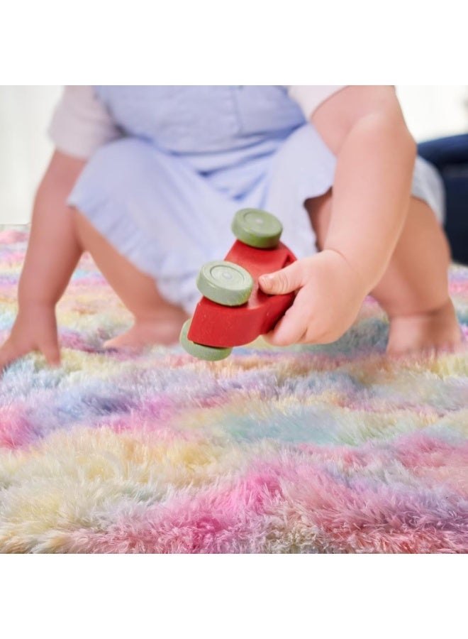 Purrhappy Large Area Rugs for Living Room, 160*120cm Tie-Dyed Candy Shaggy Rug Fluffy Throw Carpets, Washable Ultra Soft Non-Slip Plush Modern Indoor Fuzzy Shag Rugs for Bedroom Girls Kids Baby Nursery Room Dorm Home Decor - Image 5
