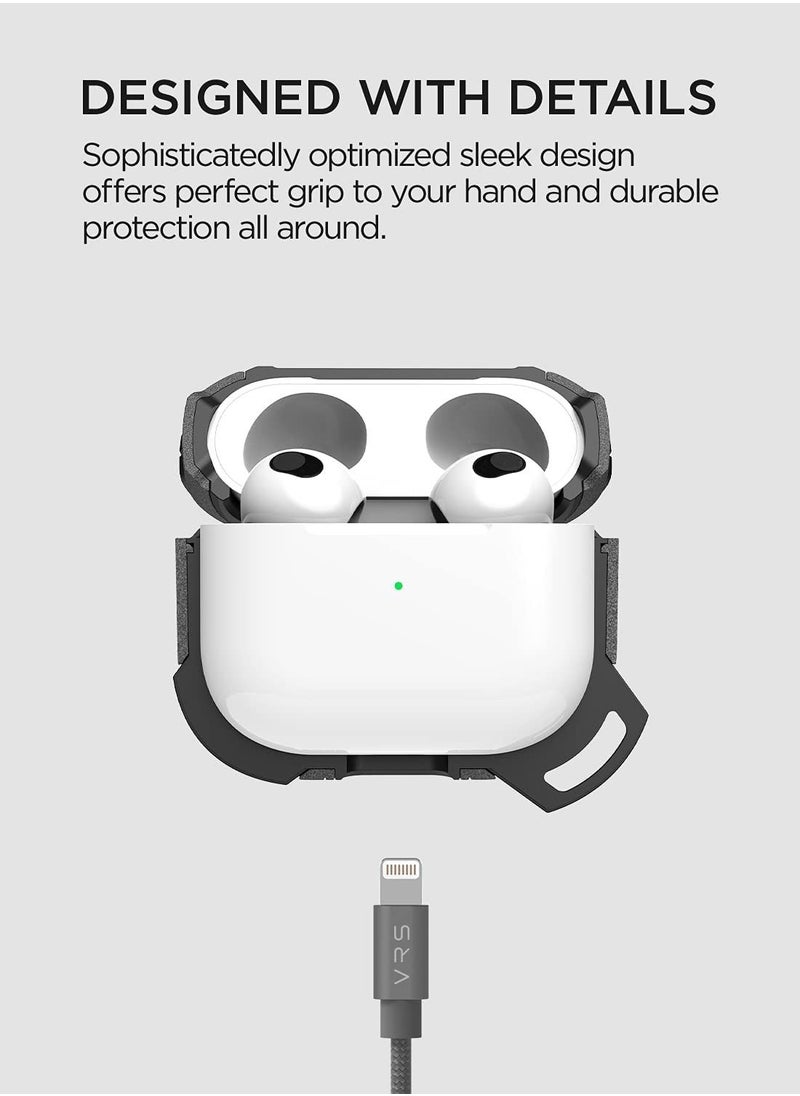 VRS Design - Active for Airpods 3 Case Cover (2021) with Carabiner - Sandstone black - Image 1