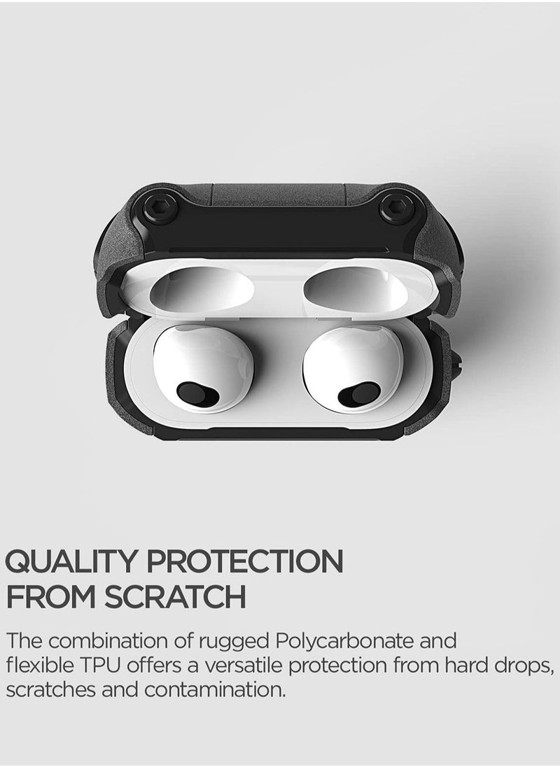 VRS Design - Active for Airpods 3 Case Cover (2021) with Carabiner - Sandstone black - Image 1