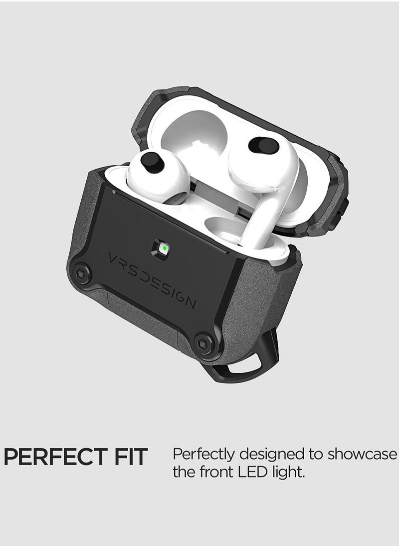 VRS Design - Active for Airpods 3 Case Cover (2021) with Carabiner - Sandstone black - Image 1