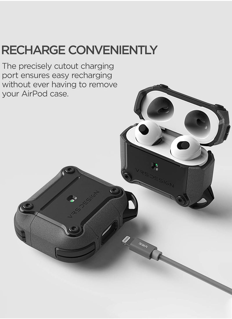VRS Design - Active for Airpods 3 Case Cover (2021) with Carabiner - Sandstone black - Image 1
