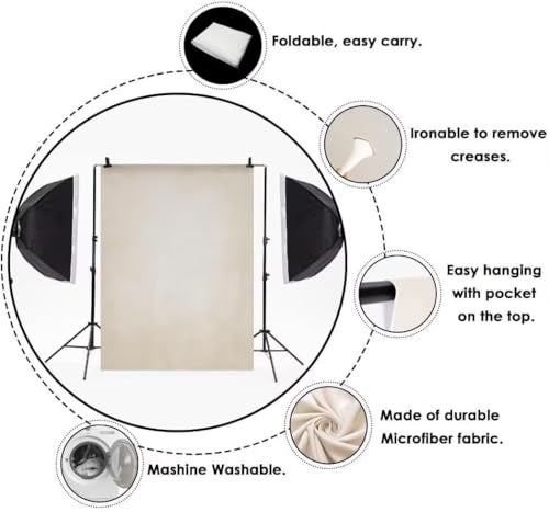 Kate 5x7ft/1.5x2.2m Medium Grey Portrait Backdrop Headshot Background Gray Texture Fabric Photography Studio Props - Image 4