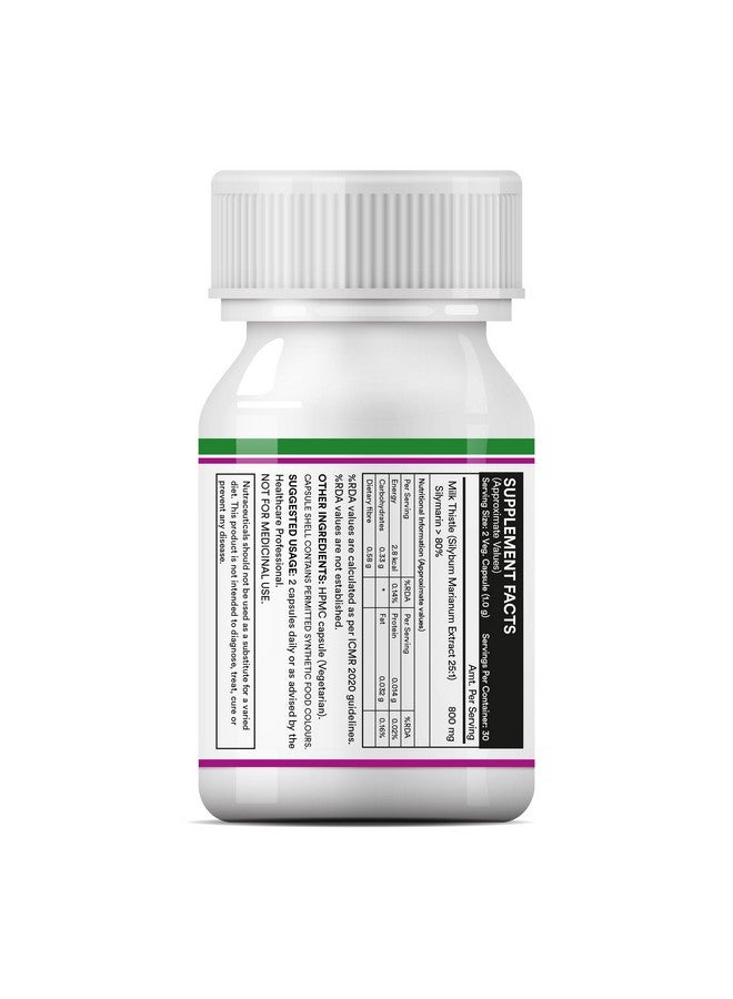 INLIFE Milk Thistle Extract 800mg | 80% Silymarin Liver Support Supplement - 60 Vegetarian Capsules (Pack of 1, 60) - Image 4