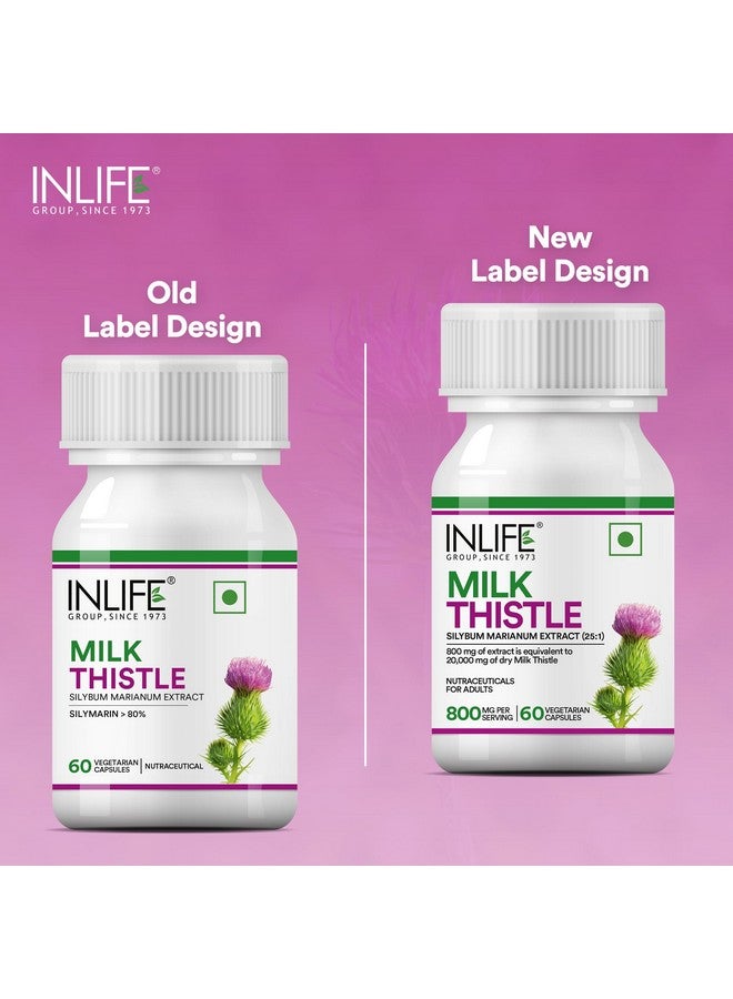 INLIFE Milk Thistle Extract 800mg | 80% Silymarin Liver Support Supplement - 60 Vegetarian Capsules (Pack of 1, 60) - Image 5