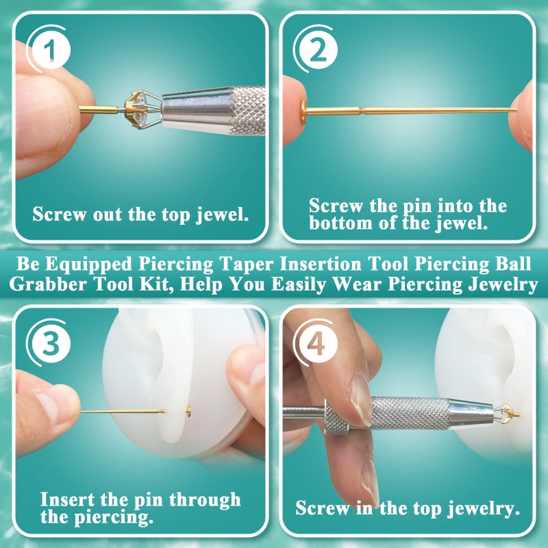 ANYIWLD 16G Flat Back Stud Earrings for Women Men Set - Hypoallergenic Surgical Steel Internal Thread Tragus Helix Cartilage Conch Nose Piercing Jewelry - Be Equipped With Piercing Ball Grabber Tool (Silver) - Image 4